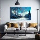Tablou canvas peisaj - Zi de Iarnă, tablou de iarna perfect pentru decoruri nordice sau livinguri luminoase