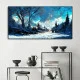 Tablou canvas peisaj - Zi de Iarnă, tablou de iarna perfect pentru decoruri nordice sau livinguri luminoase