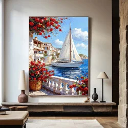 Tablou canvas peisaj port - Portul Viselor, pentru living, dormitor, birou sau hol, cadou inspirat