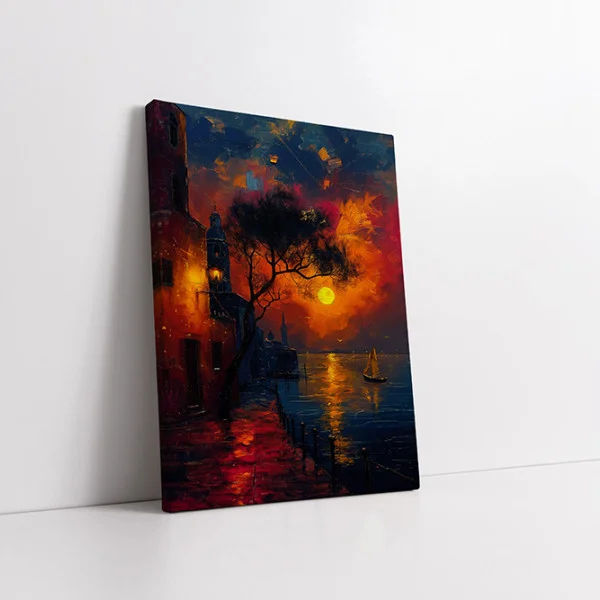 Tablou canvas peisaj apus – Povestea unei seri, pentru living, dormitor, birou sau hol, cadou inspirat