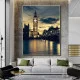 Big Ben iluminat noaptea - Tablou urban