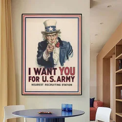 Tablou canvas Uncle Sam – afiș vintage recrutare armata americană