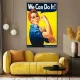 Tablou Afiș Vintage - Woman Power, tablou canvas afiș vintage pentru living sau restaurant