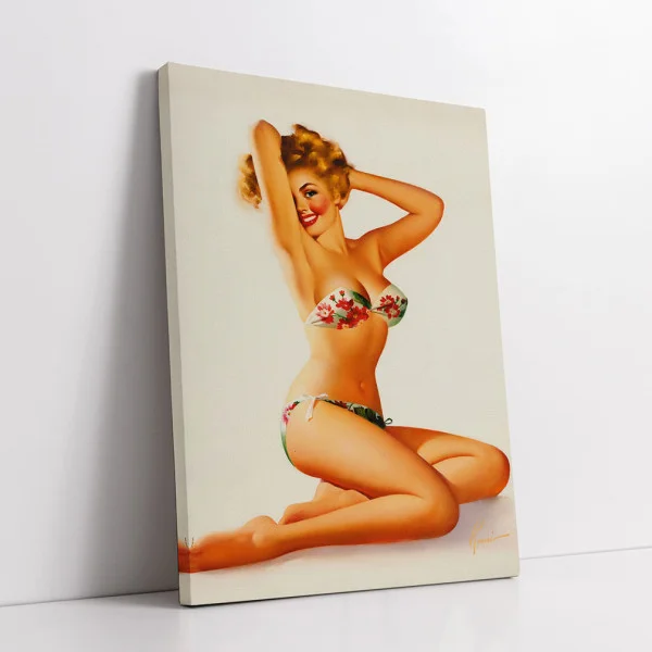 Tablou canvas retro – Model costum de baie, vintage pentru decor glamour