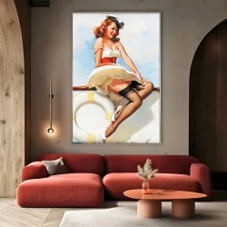 Tablou Afiș Retro - Zâmbet la Bord, tablou canvas afiș retro pentru living sau bar