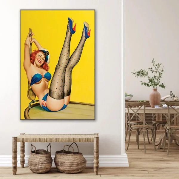 Tablou canvas retro Căpitan Fermecător – afiș vintage militar și erou clasic