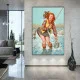 Tablou canvas Pescuit la Râu – afiș retro vintage pentru decor pescari