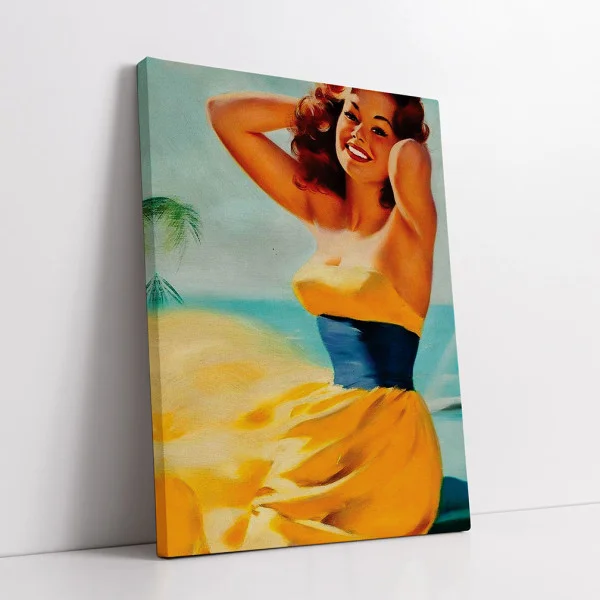 Tablou canvas tropical retro – Paradisul Tropical, decor exotic pentru hol sau birou