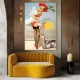 Tablou canvas retro aeroport – Haos pe aeroport, afiș vintage travel & aviație