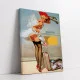 Tablou canvas retro aeroport – Haos pe aeroport, afiș vintage travel & aviație