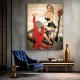 Tablou canvas rustic retro – Nevasta pădurarului, decor vintage pentru casă