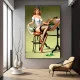Tablou canvas retro feminin – Artă seducătoare vintage pentru decor modern
