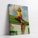 Tablou canvas retro – Doamna de la cablu, afiș vintage office sau lobby