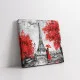 Paris Mon Amour - Tablou Alb Rosu
