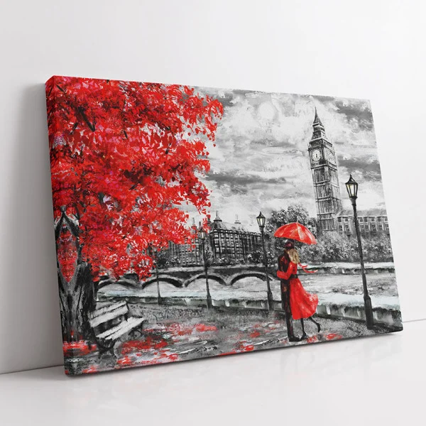 Londra Vintage - Tablou Alb Rosu