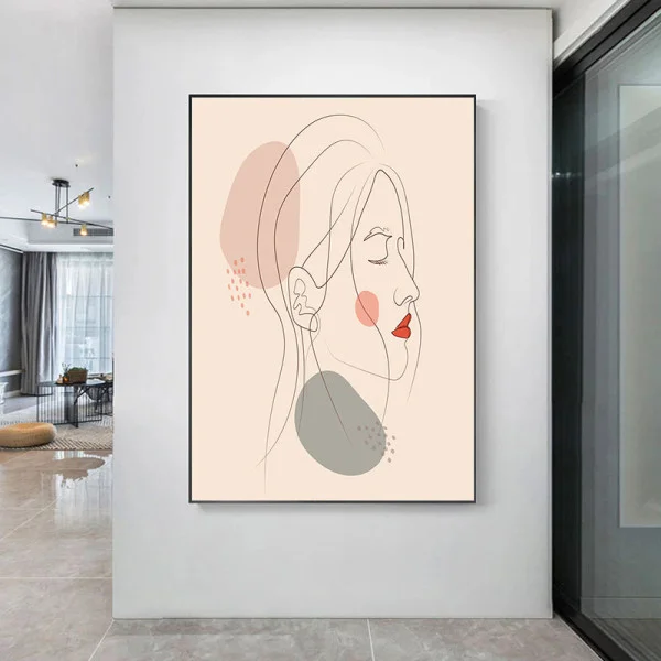 Tablou One Line Art - Esența Eleganței, tablou minimalist pentru living modern