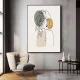 Tablou One Line Art - Sclipiri de Timp, tablou abstract în nuanțe neutre pentru living minimalist