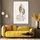 Tablou One Line Art - Silueta unui Gând, tablou design modern, natural pentru casă contemporană