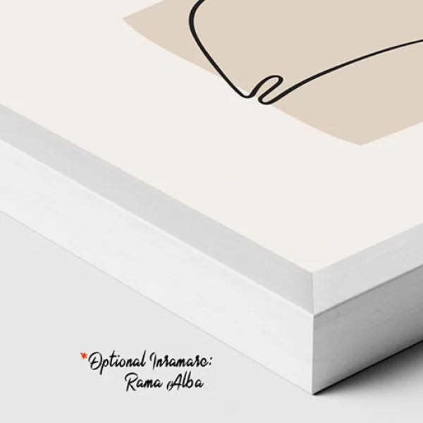 Tablou One Line Art - Silueta unui Gând, tablou design modern, natural pentru casă contemporană