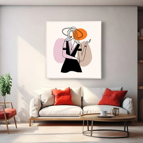 Tablou One Line Art - Grație în Mișcare, tablou canvas modern pentru birouri și spații creative