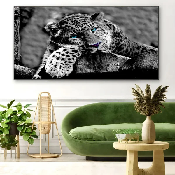 Leopard cu ochi albastri - Tablou Animale Salbatice