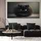 Black fluffy cat - Tablou Pisici