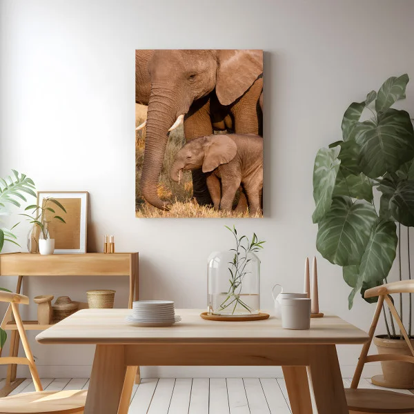 Familie de elefanti - Tablou Animale Salbatice