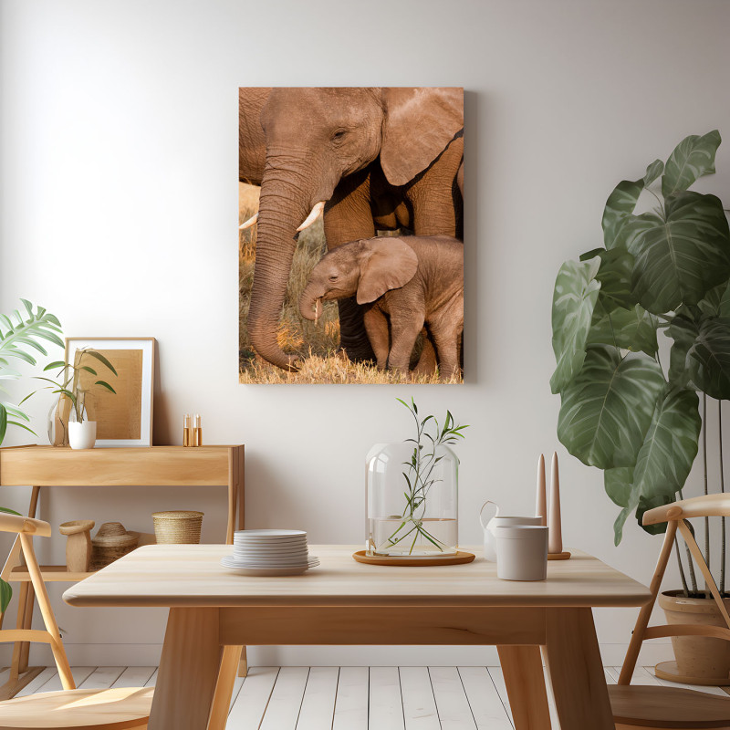 Familie de elefanti - Tablou Animale Salbatice