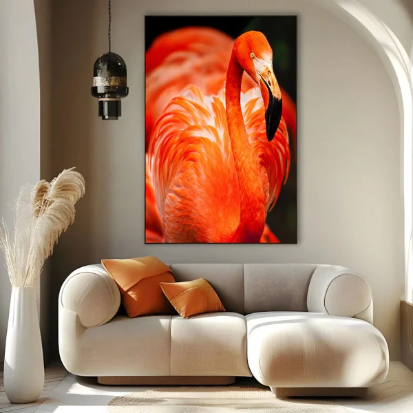 Flamingo în Culori Vii - Tablou Păsări