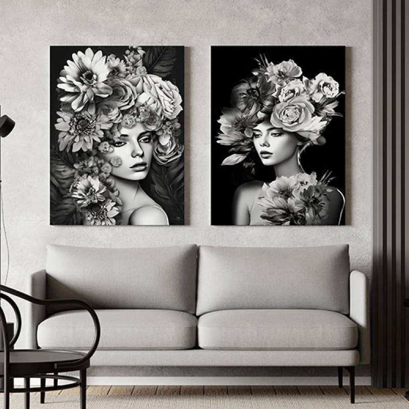 Femei si Flori - Set 2 Tablouri Femei si Flori - Set 2 Tablouri