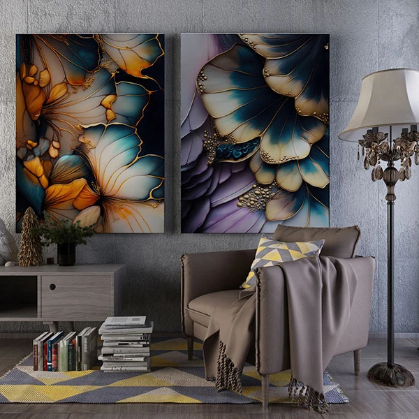 Flori de Marmura - Set 2 Tablouri