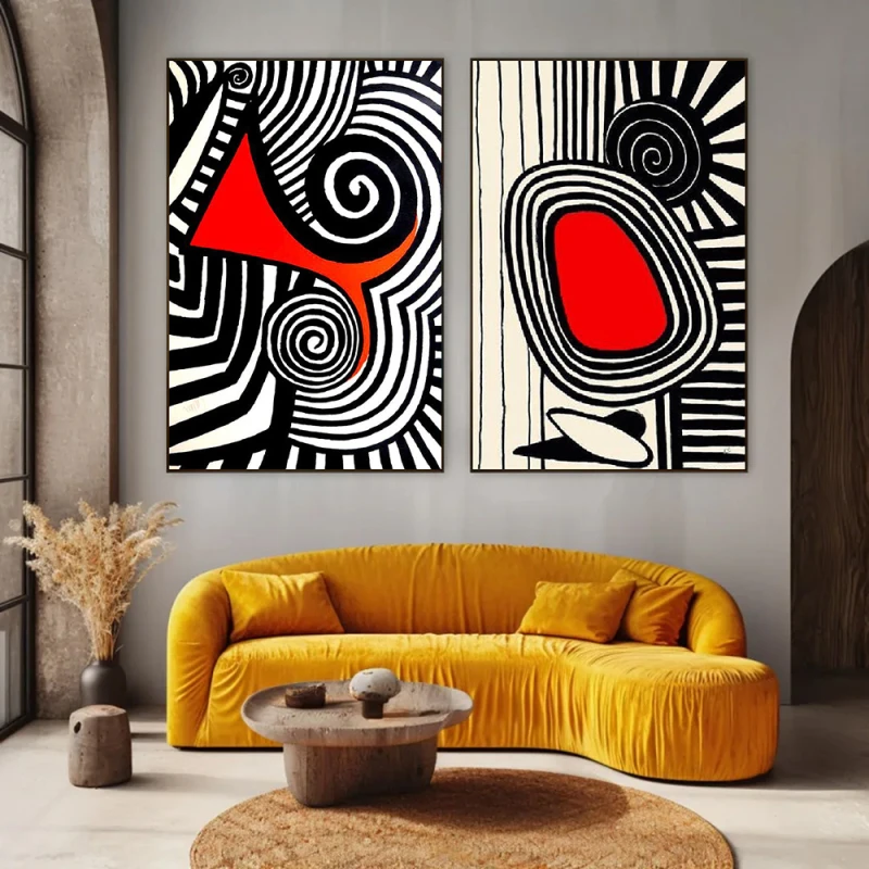 Accente Vizuale - Set 2 Tablouri Abstracte