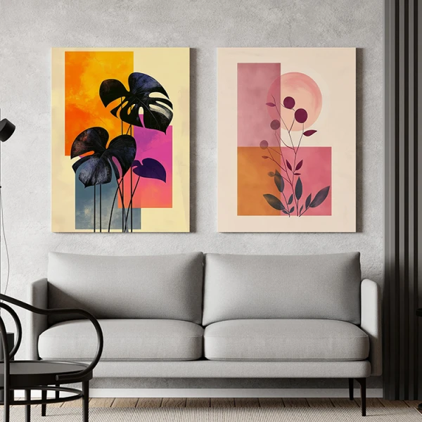 Freamăt Tropical - Set 2 Tablouri Abstracte