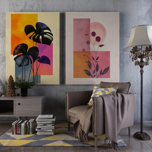 Freamăt Tropical - Set 2 Tablouri Abstracte