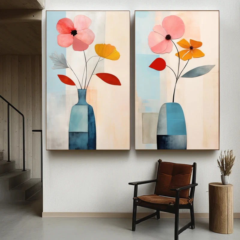 Contur în Ecou - Set 2 Tablouri Flori