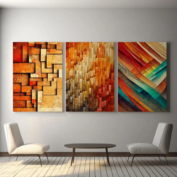 Linistea Liniei și Culorii - Set 3 Tablouri