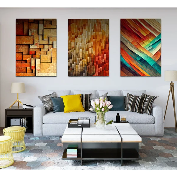 Linistea Liniei și Culorii - Set 3 Tablouri