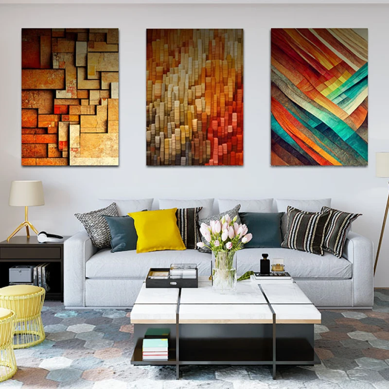 Linistea Liniei și Culorii - Set 3 Tablouri