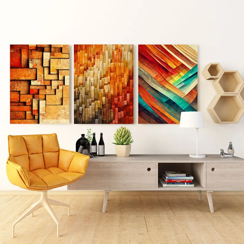 Linistea Liniei și Culorii - Set 3 Tablouri