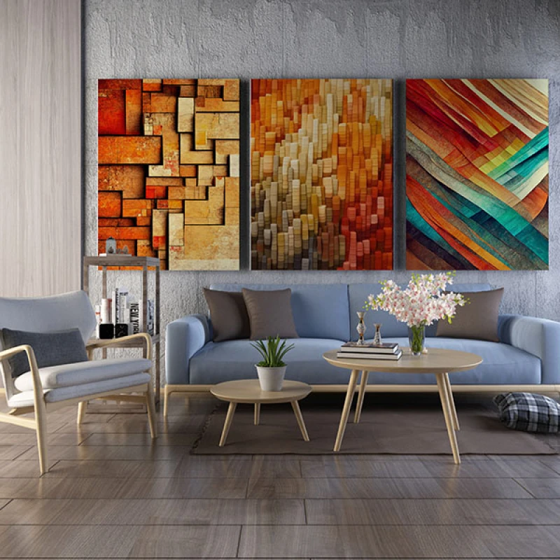 Linistea Liniei și Culorii - Set 3 Tablouri