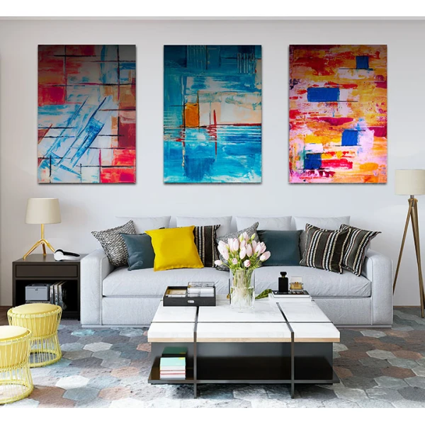 Peisaje în Geometrie Fluida - Set 3 Tablouri