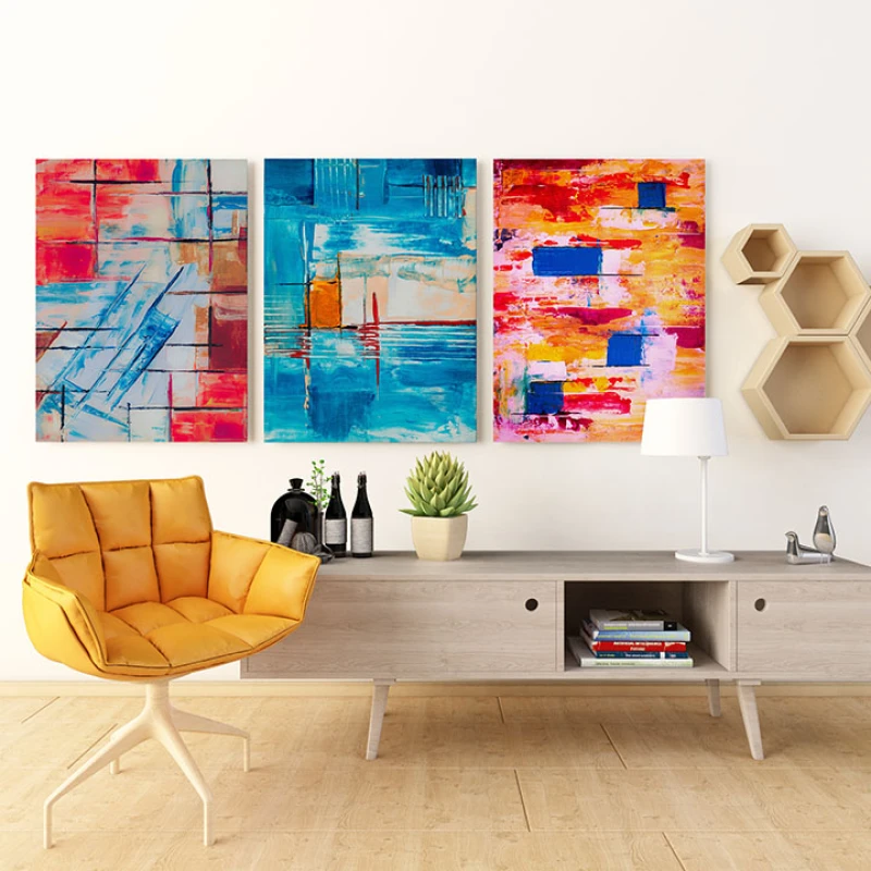 Peisaje în Geometrie Fluida - Set 3 Tablouri