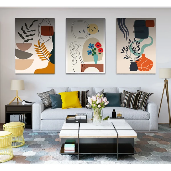 Mid Century Abstract Art - Set 3 Tablouri Mid Century Abstract Art - Set 3 Tablouri