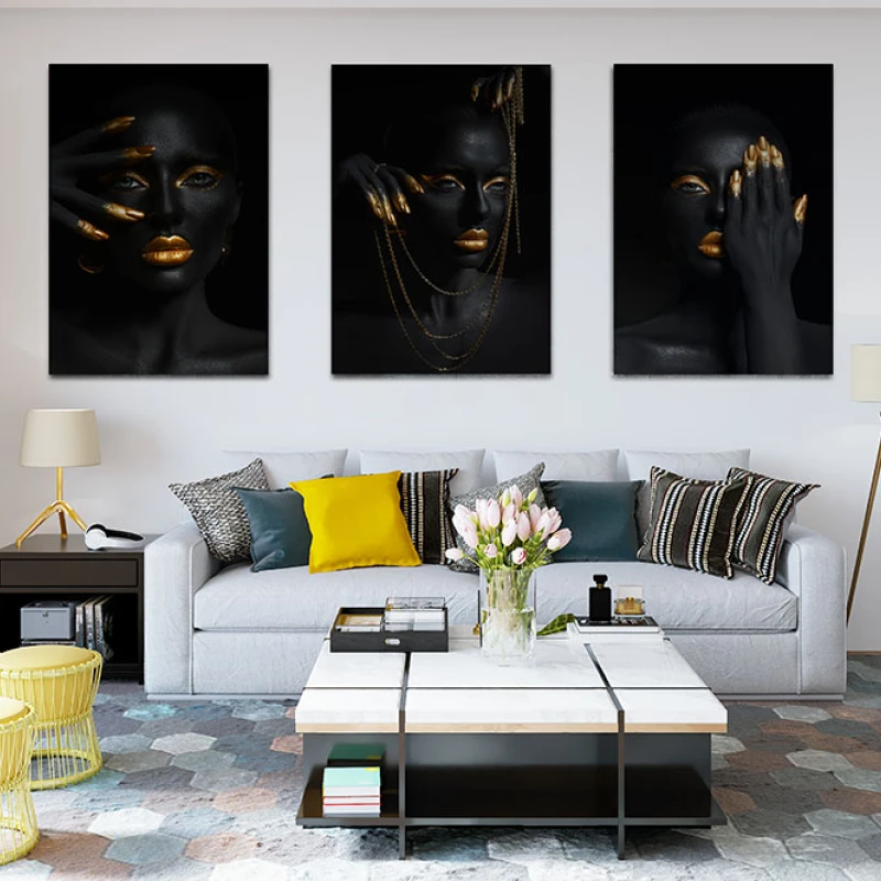 Golden Beauty - Set 3 Tablouri