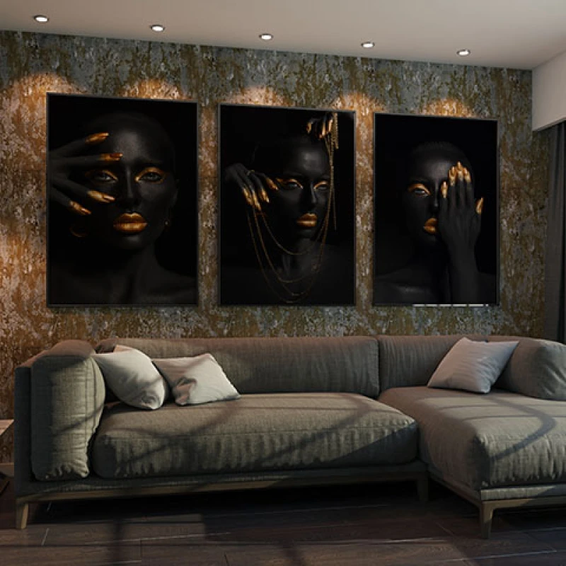 Golden Beauty - Set 3 Tablouri