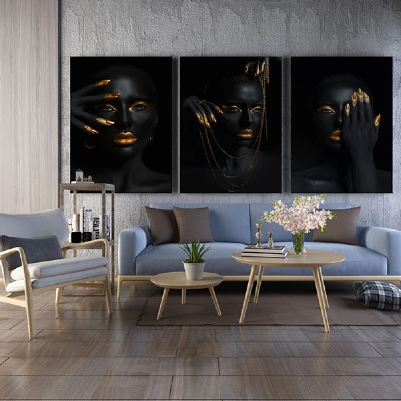 Golden Beauty - Set 3 Tablouri