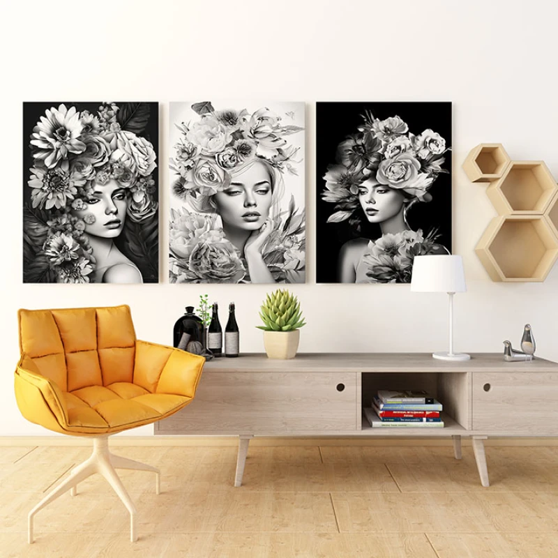 Femei si Flori - Set 3 Tablouri Femei si Flori - Set 3 Tablouri