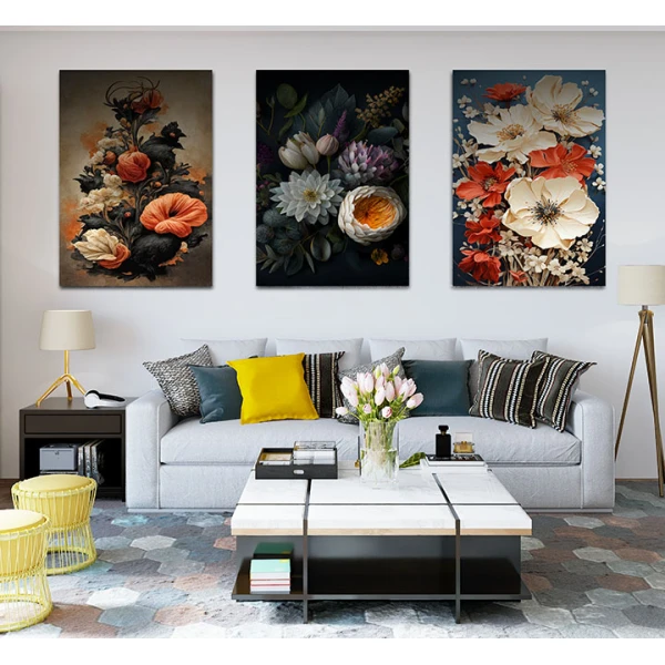 Buchete Multicolore - Set 3 Tablouri