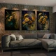 Flori Galbene de Camp - Set 3 Tablouri