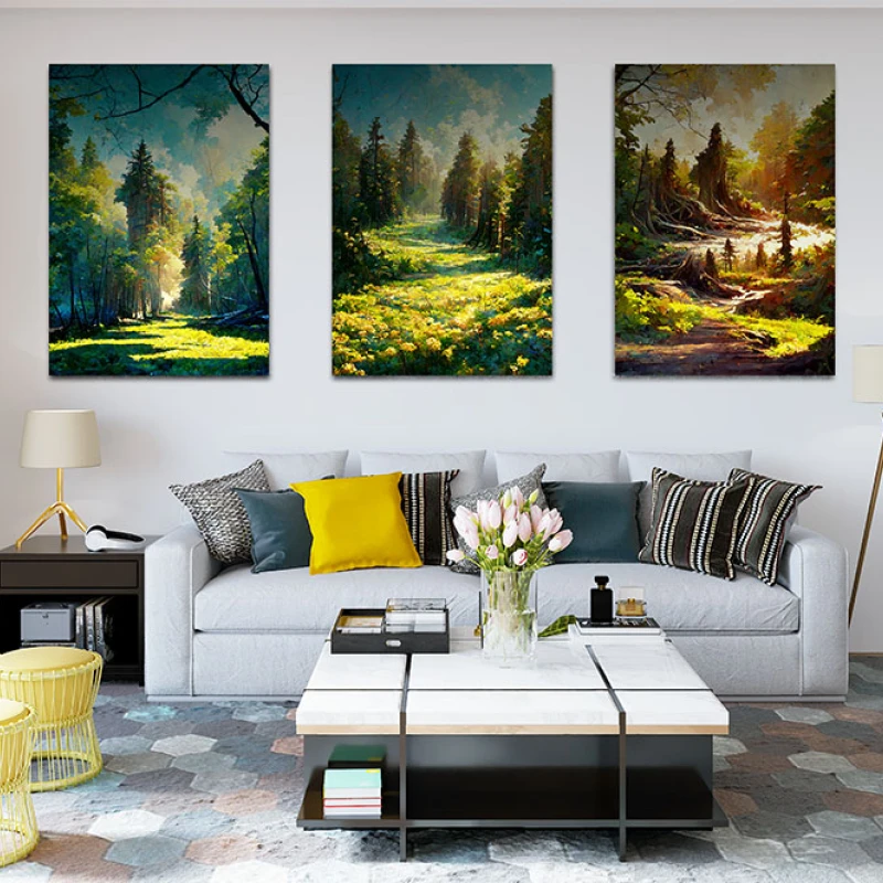 Raze Aurii in Poienile Padurii - Set 3 Tablouri
